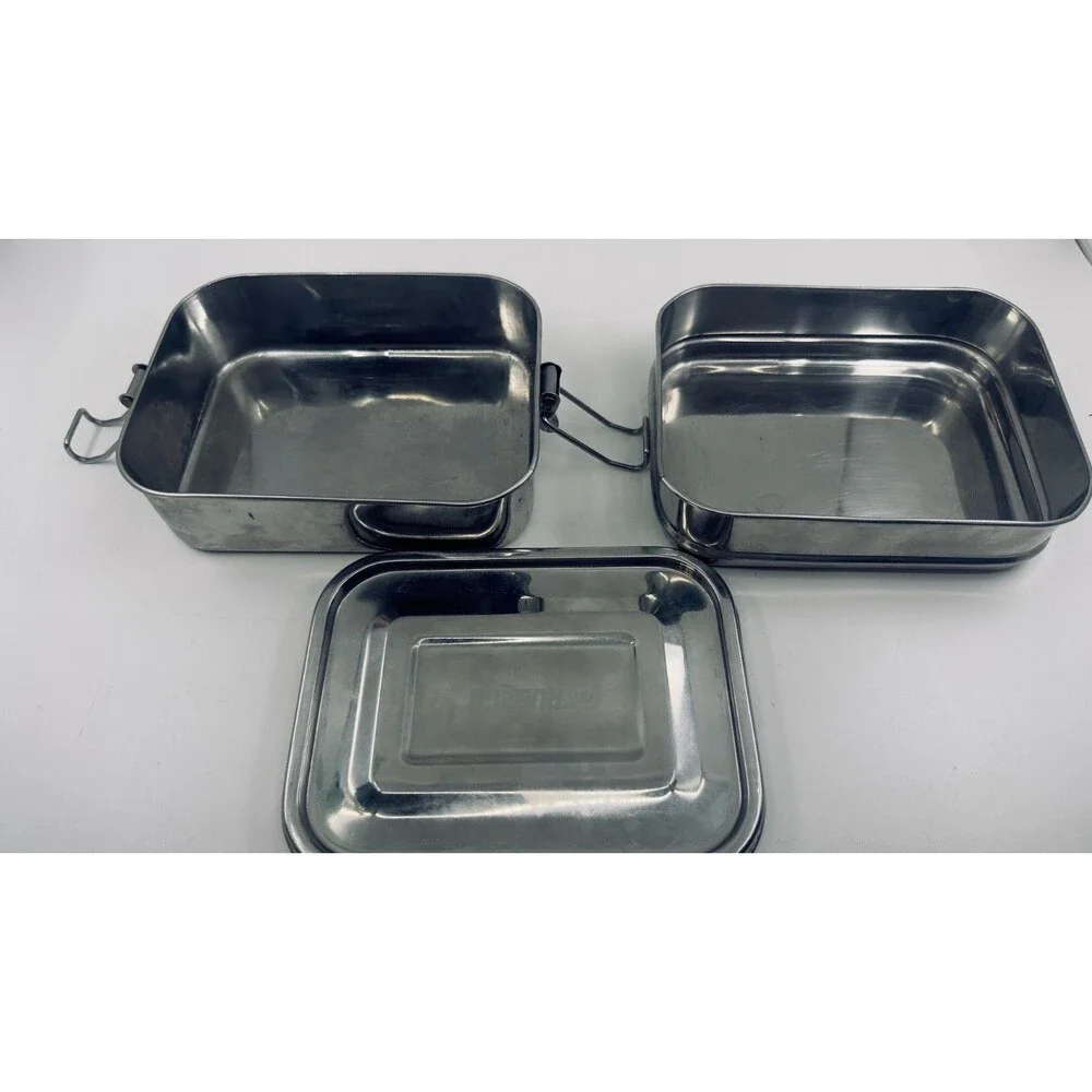 Grub2Go Premium Stainless Steel Bento Lunch Box, 2-Tier Stacking with Lid